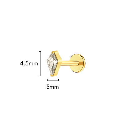 Crystal Kite Flat Back Stud