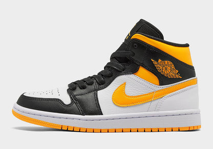 Women's Jordan 1 Mid SE White/Laser Orange-Black (CV5276 107)