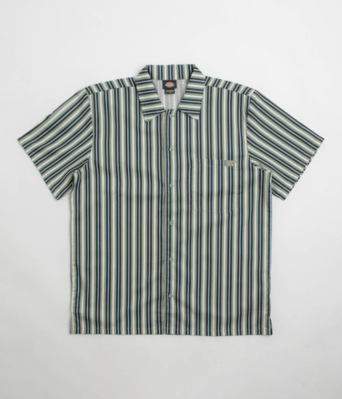 Dickies Multi Stripe Work Short Sleeve Shirt - Iceberg Green