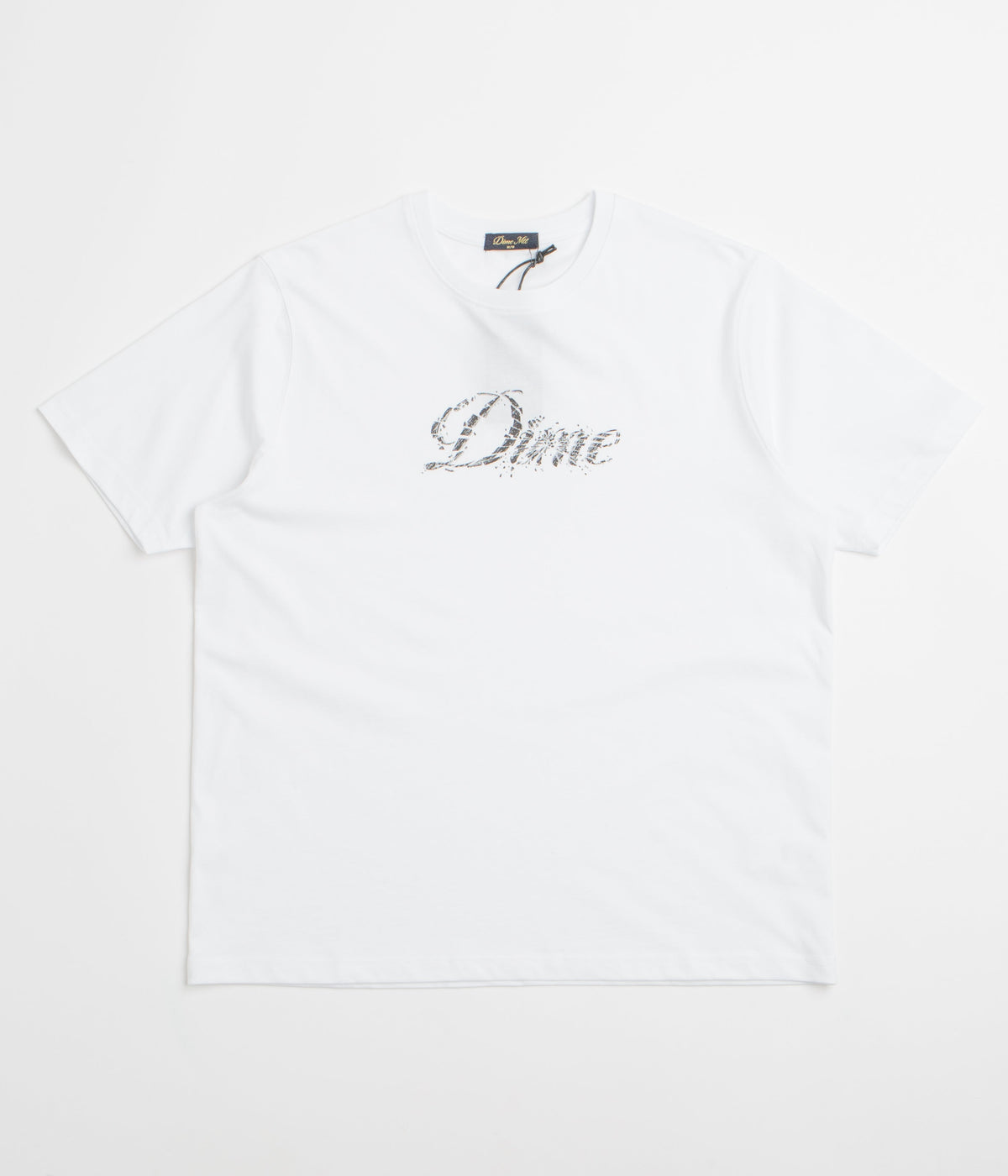 Dime Cursive Smashed T-Shirt - White