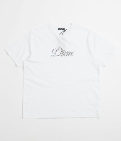 Dime Cursive Smashed T-Shirt - White