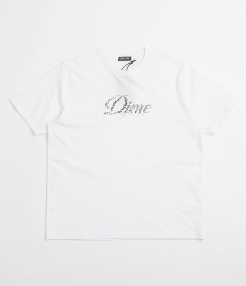 Dime Cursive Smashed T-Shirt - White