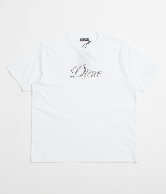 Dime Cursive Smashed T-Shirt - White