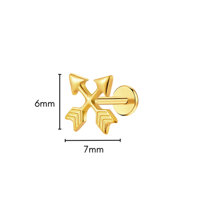 Double Arrow Flat Back Stud
