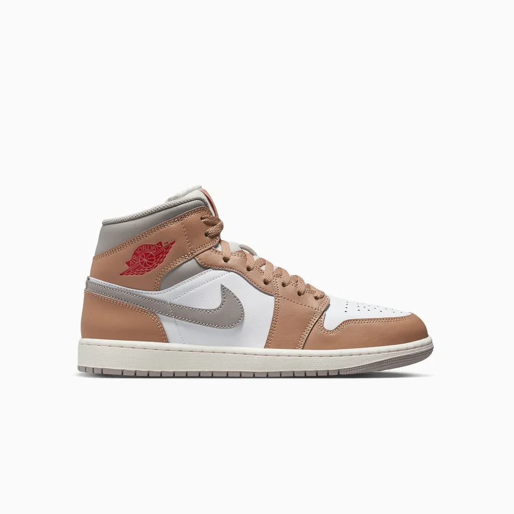 Men's Jordan 1 Mid Hemp/Fire Red-White (DQ8426 200)