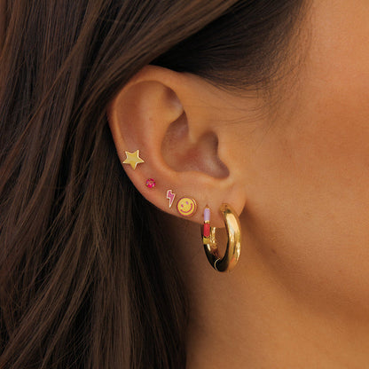Electric Pink Flat Back Stud