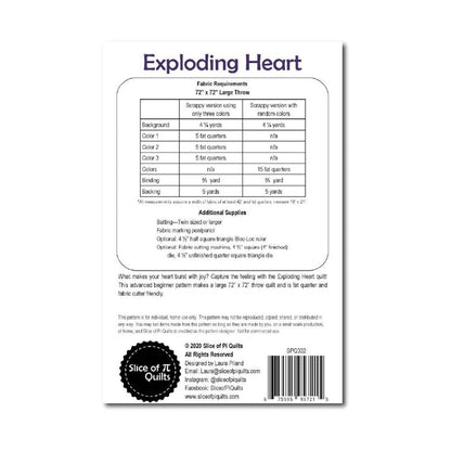 Exploding Heart Quilt Pattern | Slice of Pi Quilts | Printed Verison