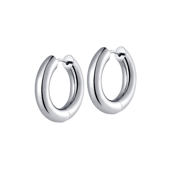 Extra Chunky Clicker Hoops in Titanium