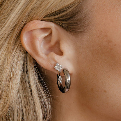 Extra Chunky Clicker Hoops in Titanium