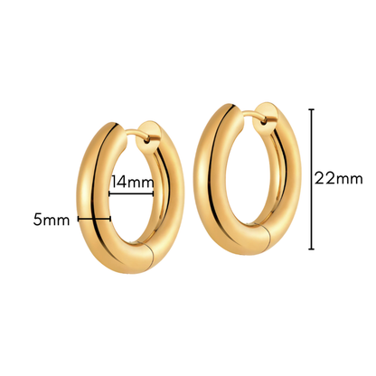 Extra Chunky Clicker Hoops in Titanium