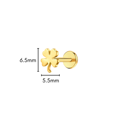 Four Leaf Clover Flat Back Stud