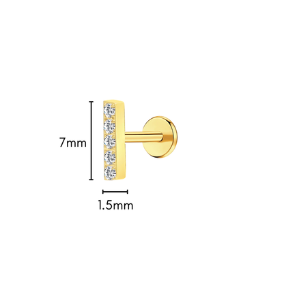 Gem Bar Flat Back Stud