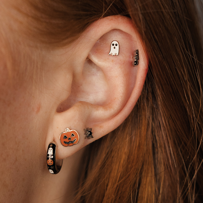 Ghostie Enamel Flat Back Stud