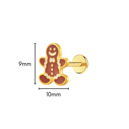 Gingerbread Man Flat Back Stud