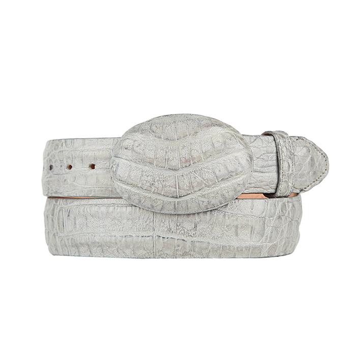 Grey Caiman Belly Cowboy Belt
