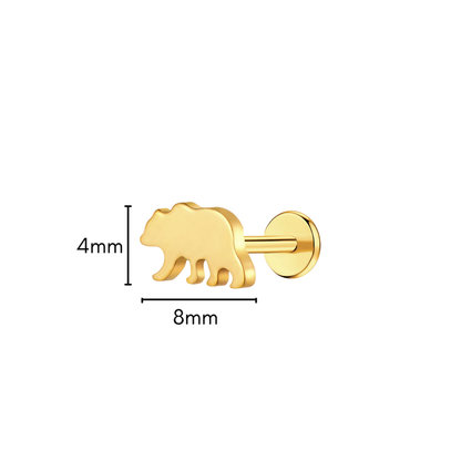 Grizzly Bear Flat Back Stud
