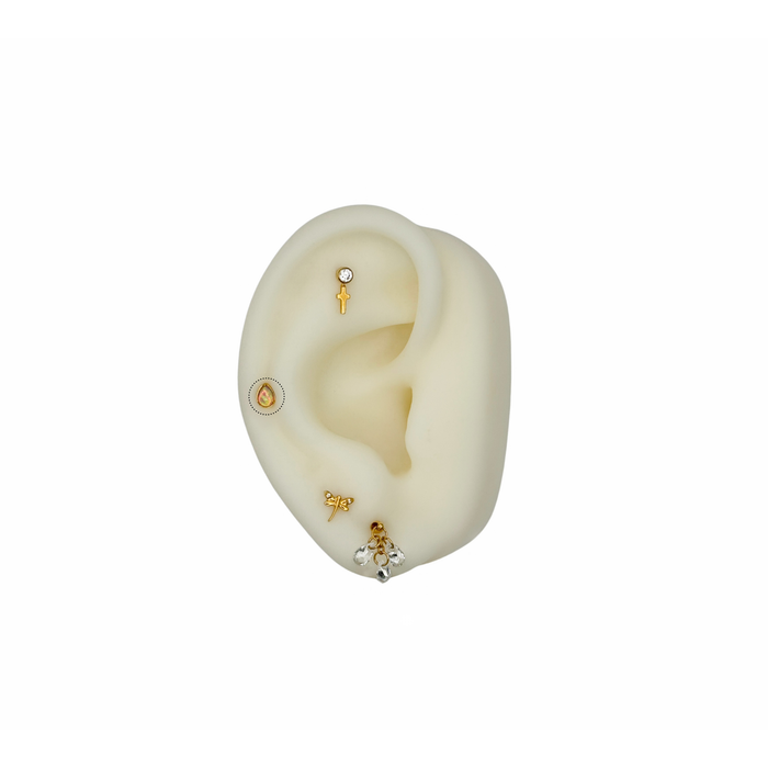 Iridescent Opal Teardrop Flat Back Stud