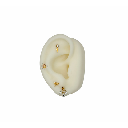 Iridescent Opal Teardrop Flat Back Stud