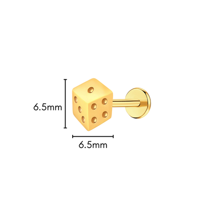 Lucky Dice Flat Back Stud