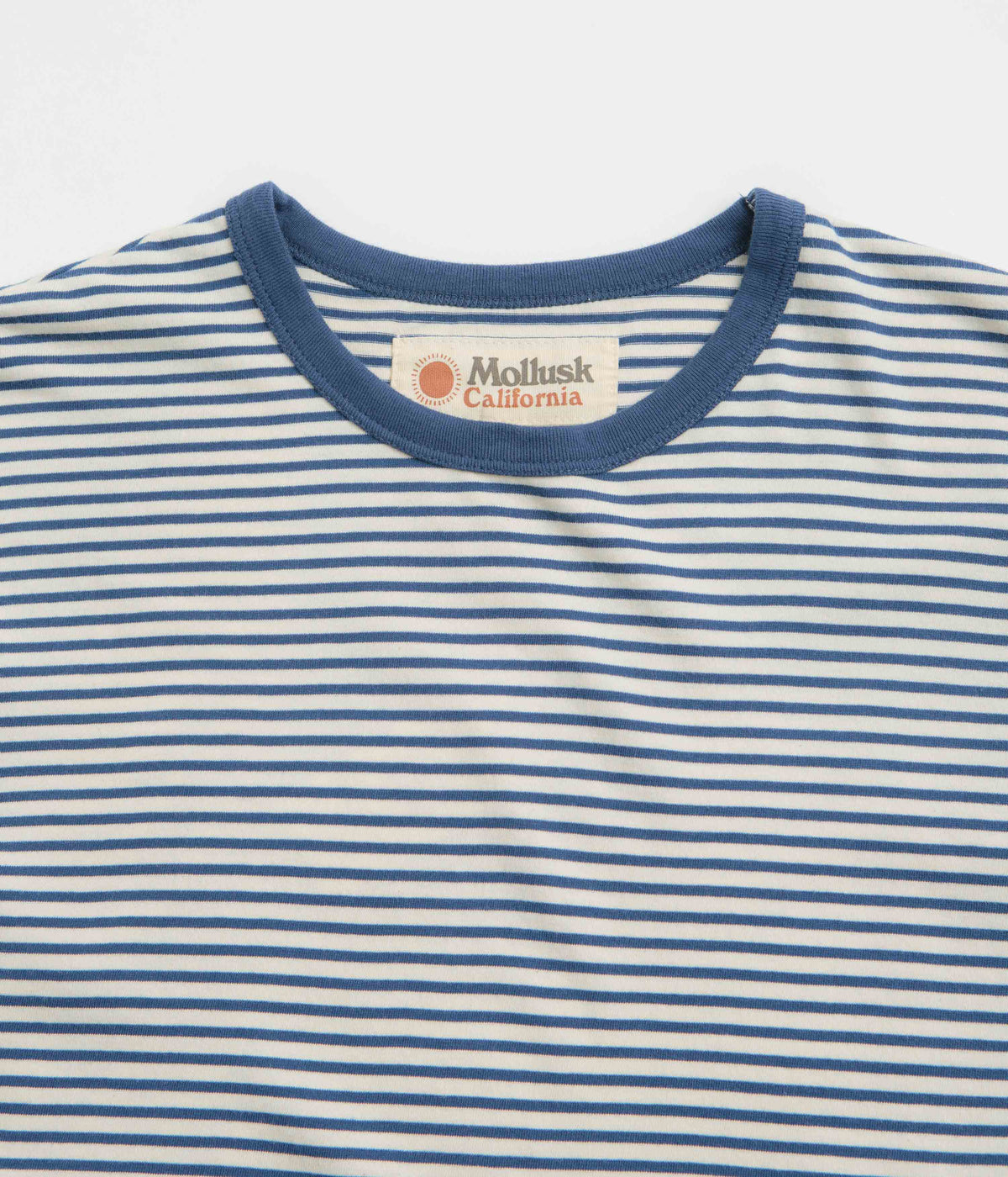 Mollusk Striped Heavy T-Shirt - Natural / Indigo