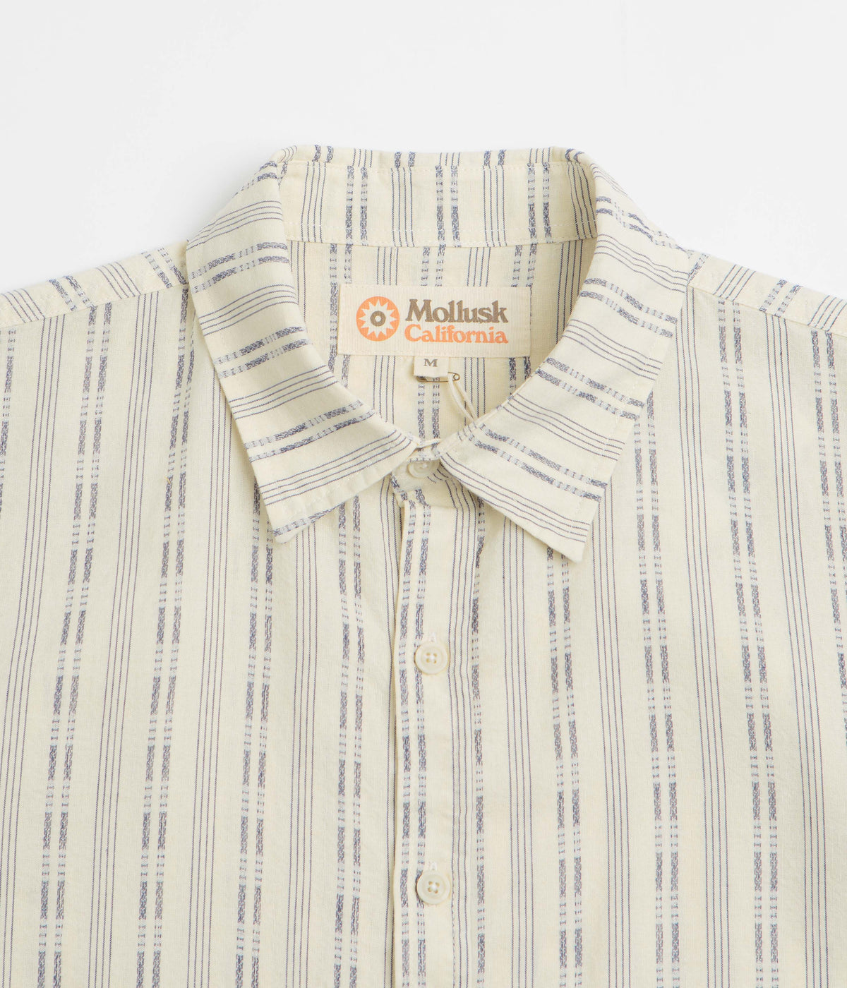 Mollusk Summer Short Sleeve Shirt - Natural / Navy Dobby