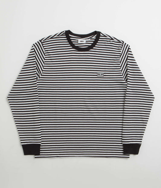 Obey Established Works Eyes Stripe Long Sleeve T-Shirt - Black Multi