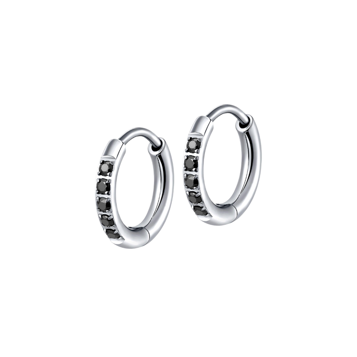 Onyx Dress Me Up Hoops in Titanium