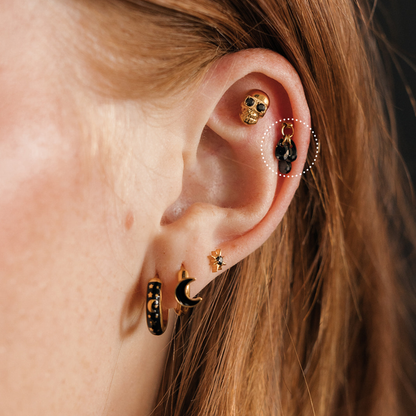 Onyx Triple Teardrop Dangle Flat Back Stud