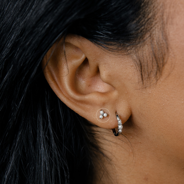 Pearl Trinity Flat Back Stud