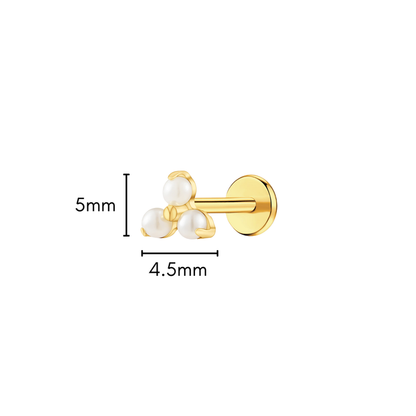 Pearl Trinity Flat Back Stud