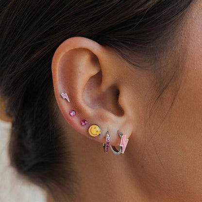 Pink Punch Dress me up Hoops in Titanium