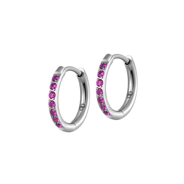 Pink Punch Dress me up Hoops in Titanium