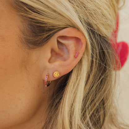 Pink Punch Tiny Trio Flat Back Stud