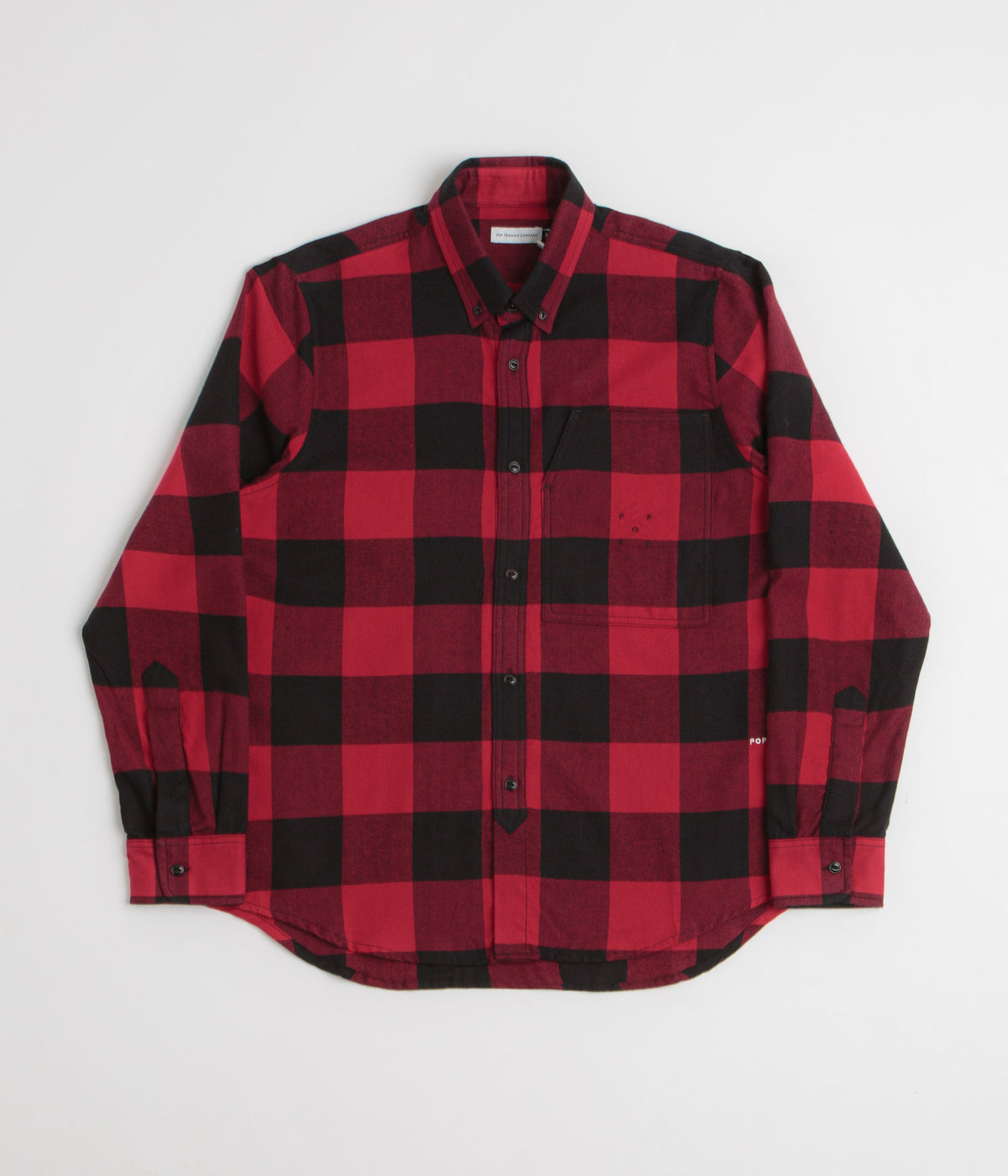 Pop Trading Company Checked BD Shirt - Black / Red