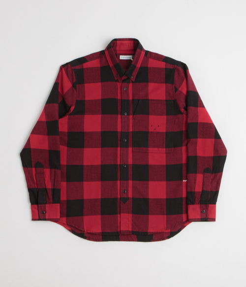 Pop Trading Company Checked BD Shirt - Black / Red