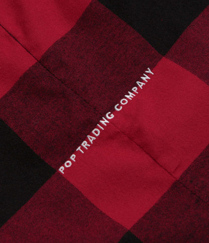 Pop Trading Company Checked BD Shirt - Black / Red