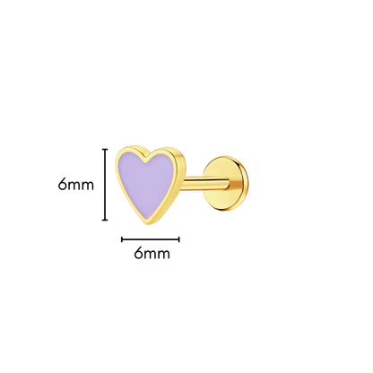 Purple Heart Enamel Flat Back Stud