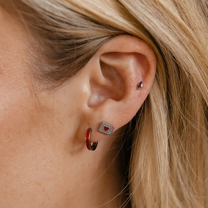 Red Marquise Flat Back Stud