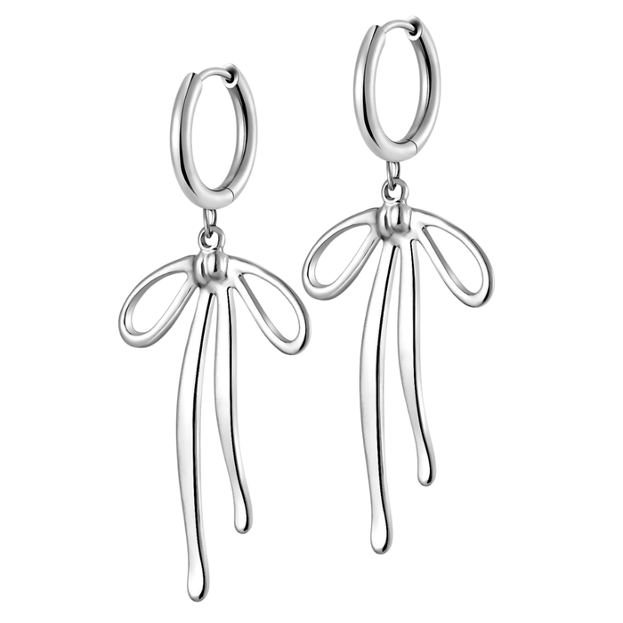 Ribbon Charm Hoops