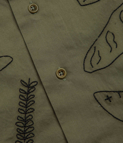 Service Works Light Twill Picnic Short Sleeve Shirt - Olive