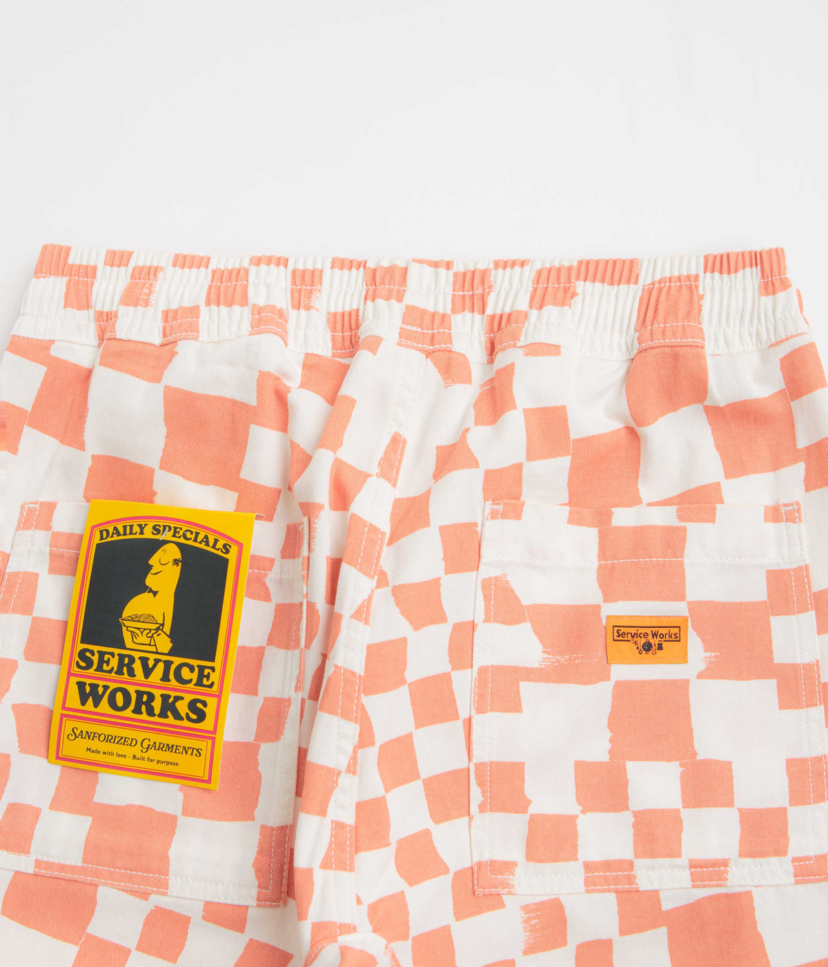 Service Works Printed Chef Shorts - Salmon Checker