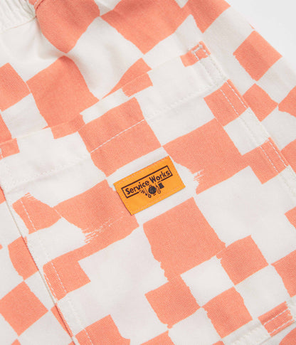Service Works Printed Chef Shorts - Salmon Checker