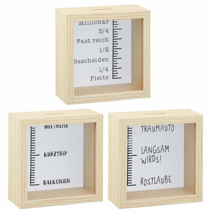 Spardose „Millionär“ aus MDF – 14,5 × 14,5 × 6,5 cm