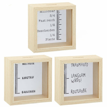 Spardose „Millionär“ aus MDF – 14,5 × 14,5 × 6,5 cm