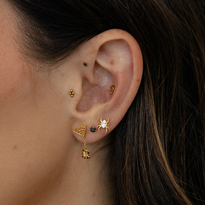 Sparkly Spider Flat Back Stud