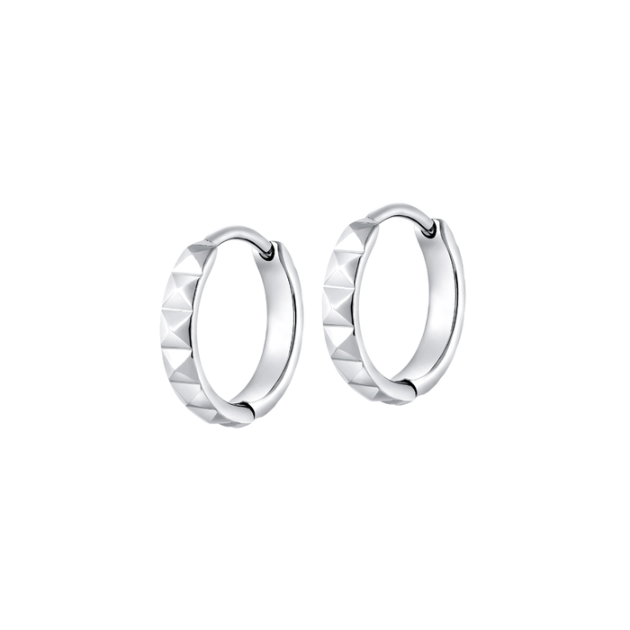 Studded Hoops in Titanium