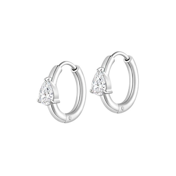 Teardrop CZ Hoops