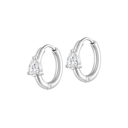 Teardrop CZ Hoops