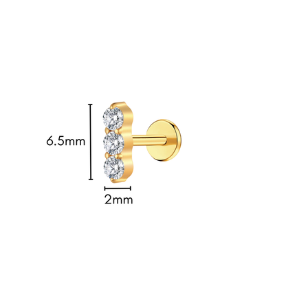 Tiny Trio Flat Back Stud