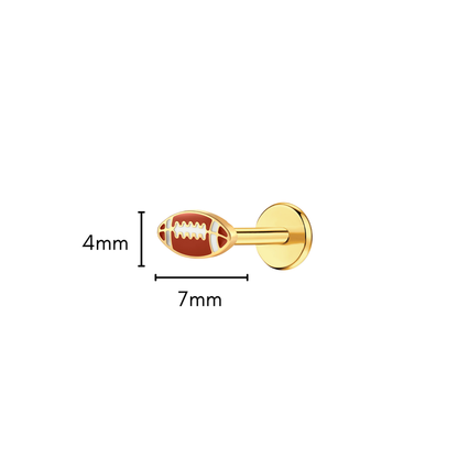 Touchdown Enamel Flat Back Stud